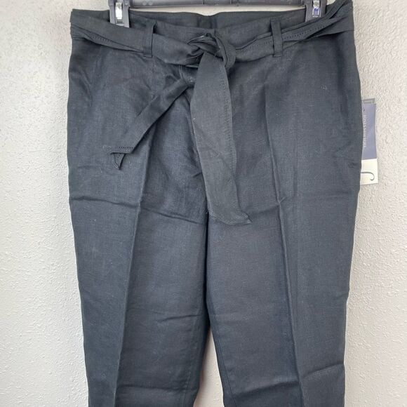 NWT Jones New York Black Linen Slack Pants Size 10 - Picture 2 of 5